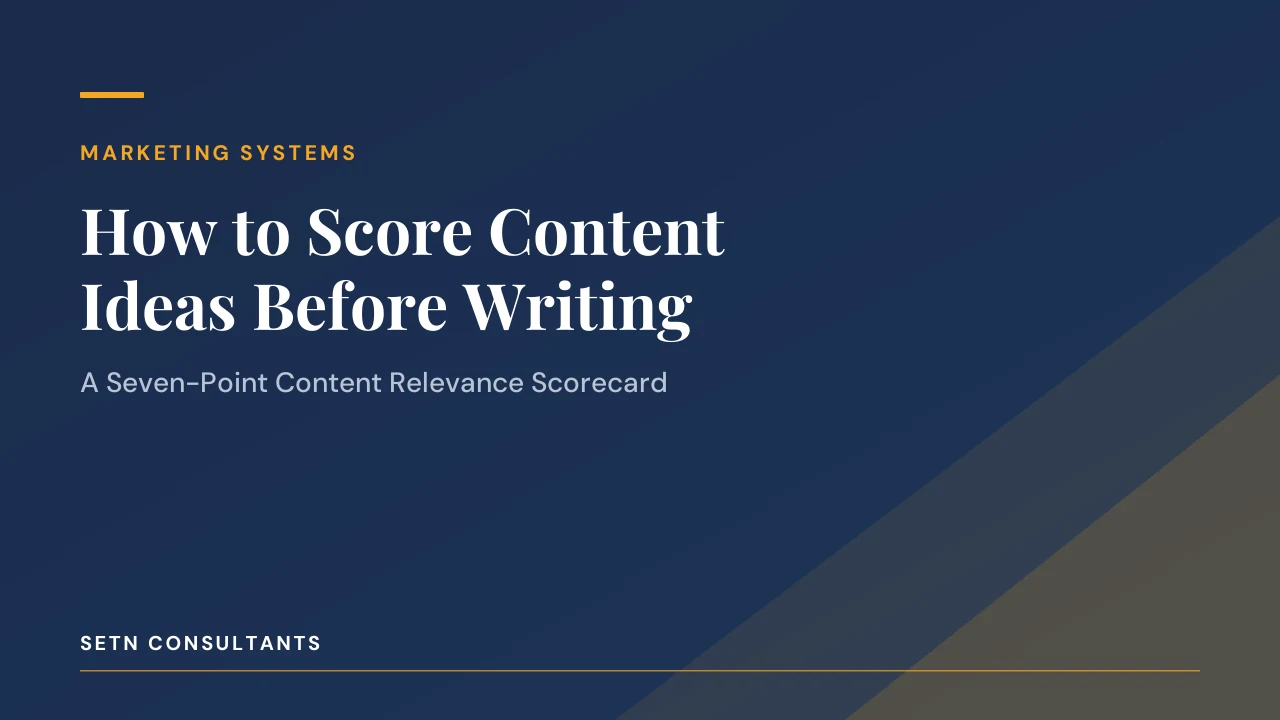 How to Score Content Ideas for Relevance Before Writing